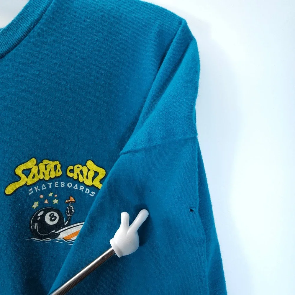Santa Cruz T Shirt Mens XL Blue Skate Streetwear 8 Ball Surfing Graphic Tee - Picture 6 of 8